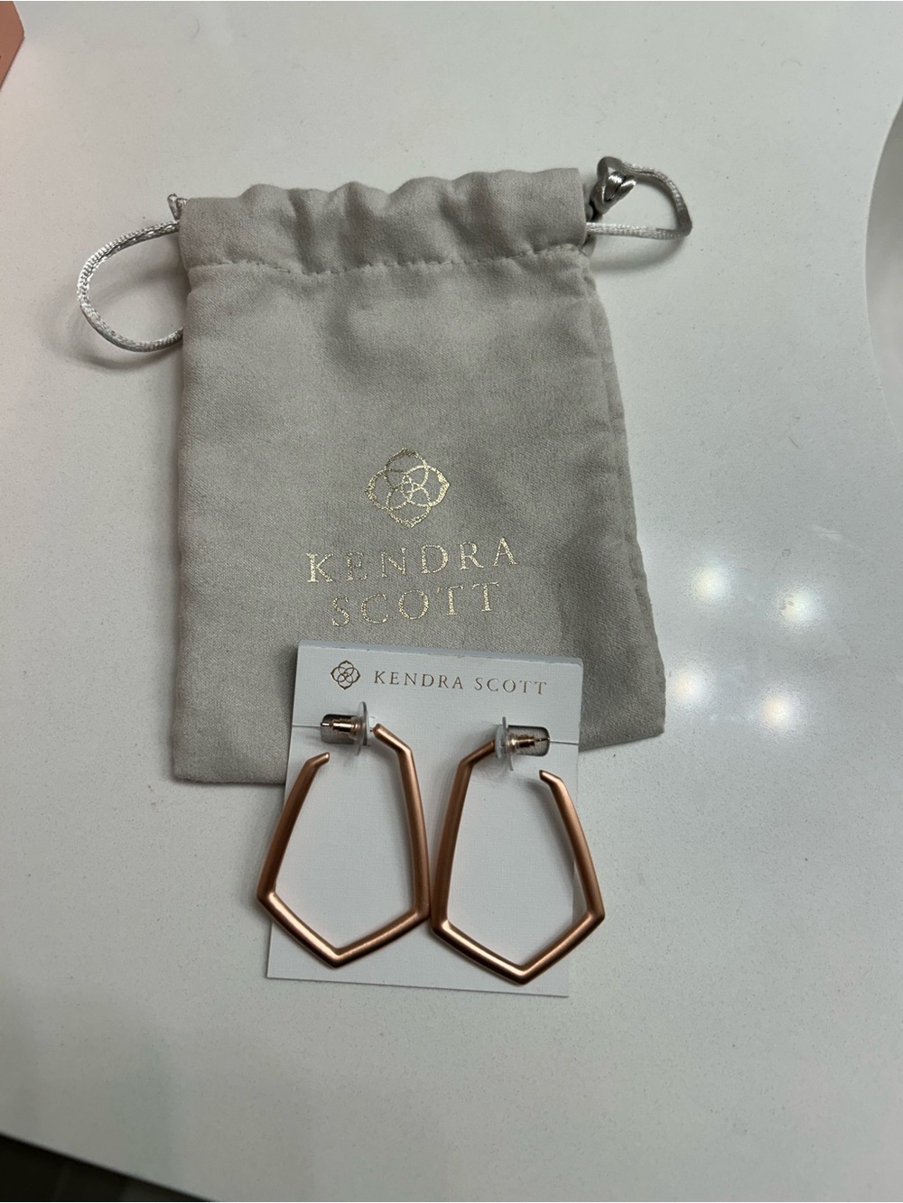 Kendra Scott “Lonnie” Rose Gold Geometric Hoop Earrings